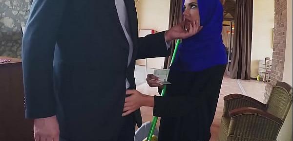  Little Arab hottie stretched out by huge dick manager